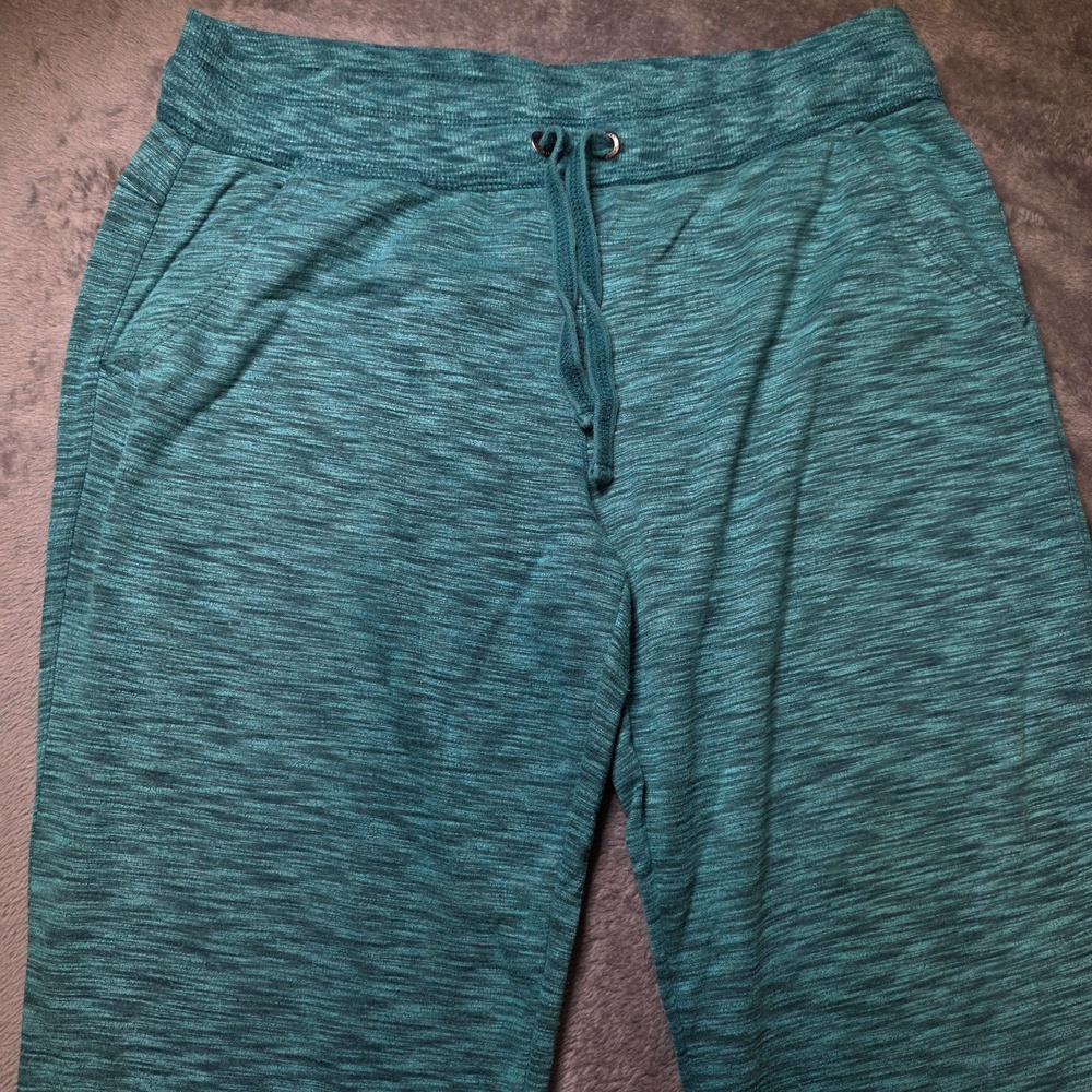Green Tea Sweatpants Womens Medium Green Flecked Straight Leg Lounge Comfort